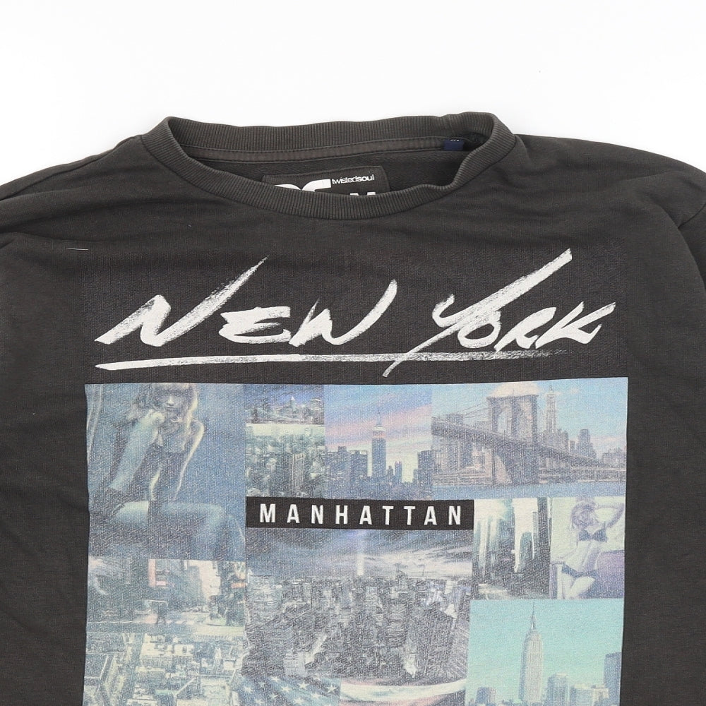 Twisted Soul Mens Black   Pullover Jumper Size M  - New York
