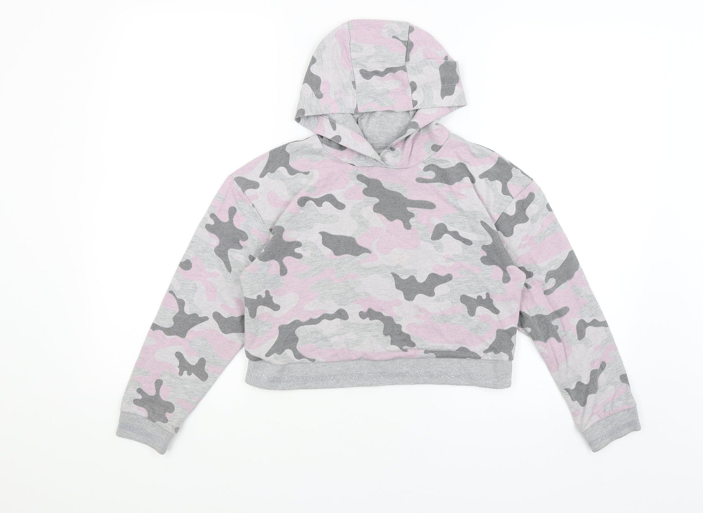 Pep & Co Girls Grey Camouflage  Pullover Hoodie Size 9-10 Years