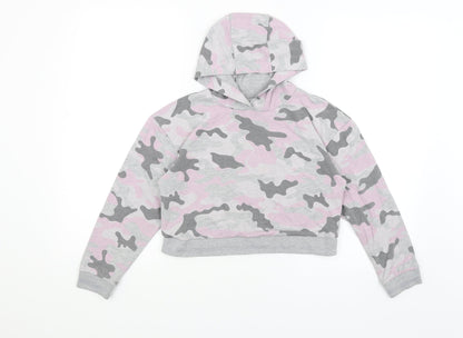 Pep & Co Girls Grey Camouflage  Pullover Hoodie Size 9-10 Years