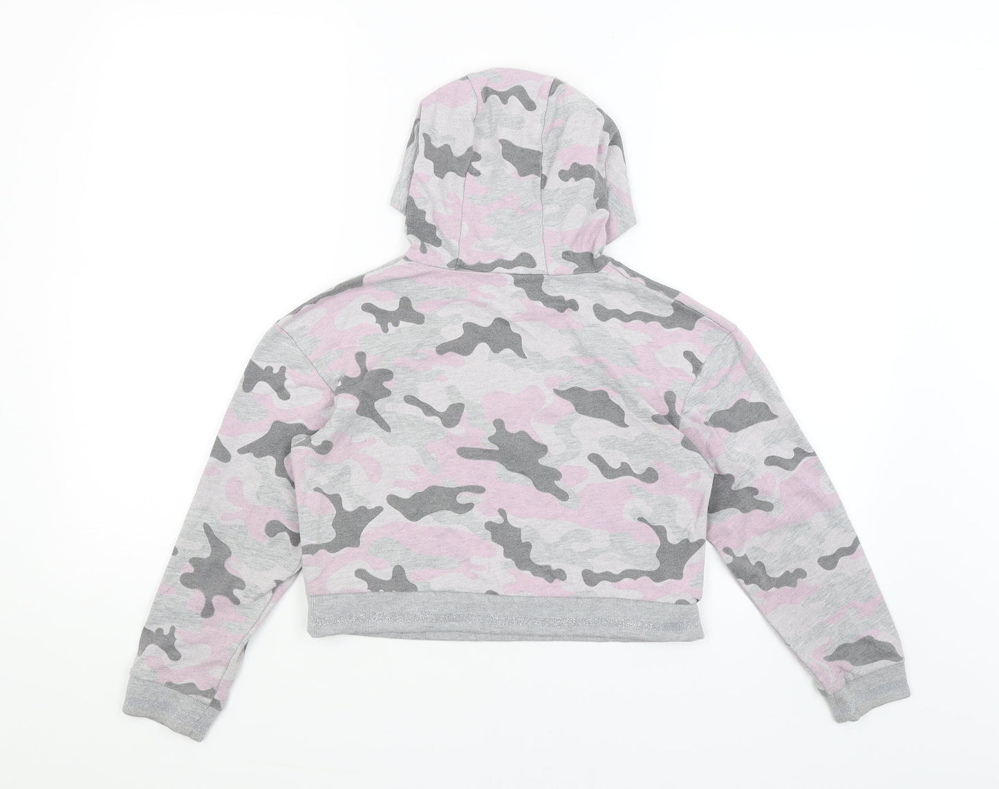 Pep & Co Girls Grey Camouflage  Pullover Hoodie Size 9-10 Years