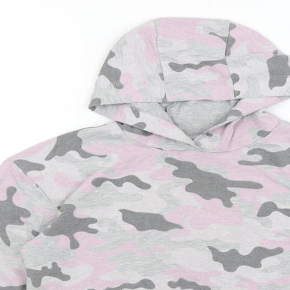 Pep & Co Girls Grey Camouflage  Pullover Hoodie Size 9-10 Years