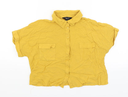 New Look Girls Yellow   Cropped Button-Up Size 12 Years