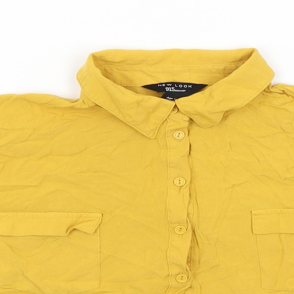 New Look Girls Yellow   Cropped Button-Up Size 12 Years