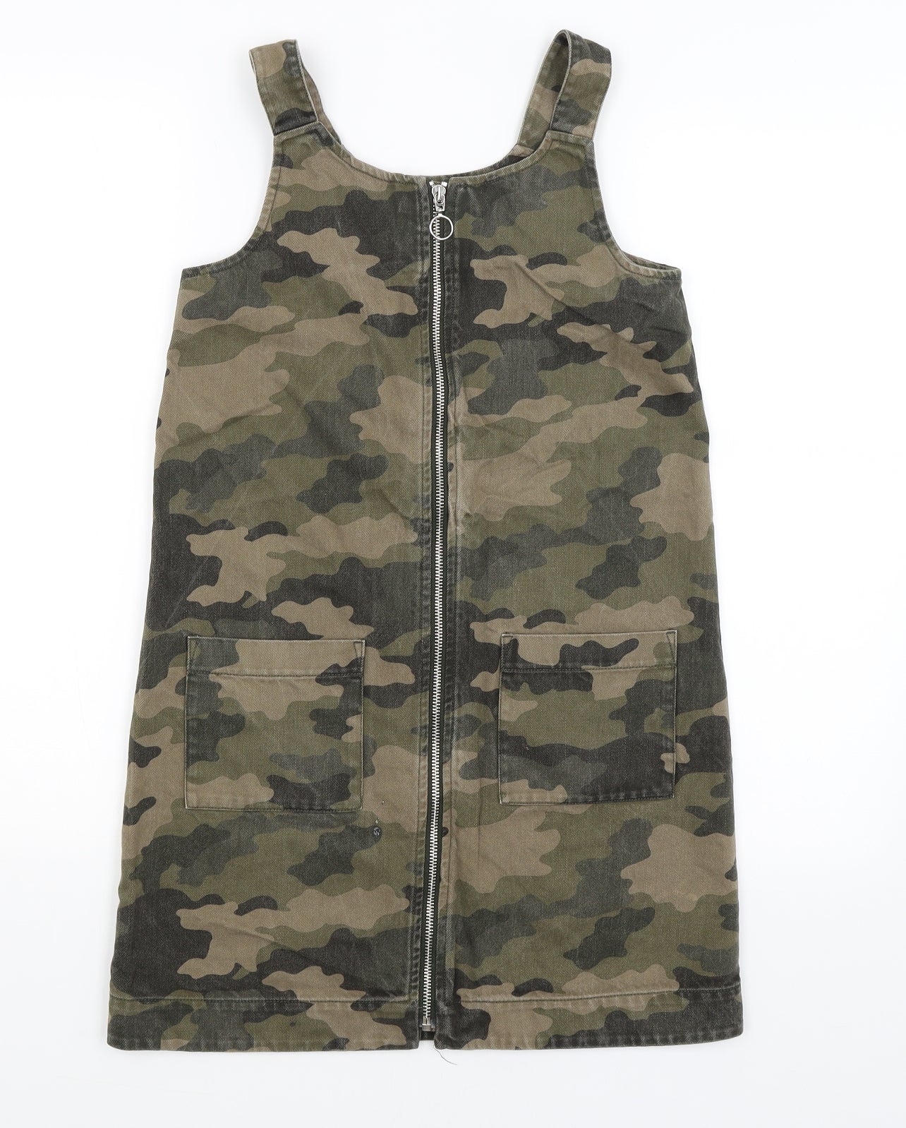 M&S Girls Green Camouflage  A-Line  Size 10-11 Years