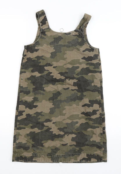 M&S Girls Green Camouflage  A-Line  Size 10-11 Years