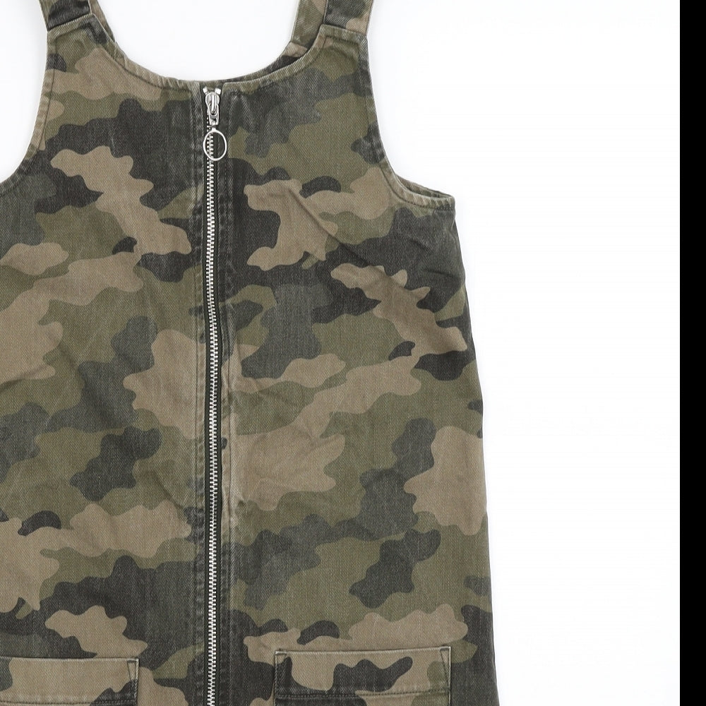 M&S Girls Green Camouflage  A-Line  Size 10-11 Years