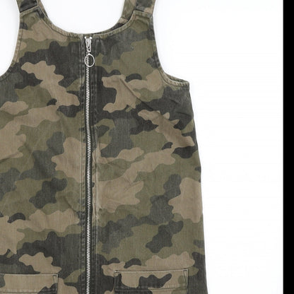 M&S Girls Green Camouflage  A-Line  Size 10-11 Years