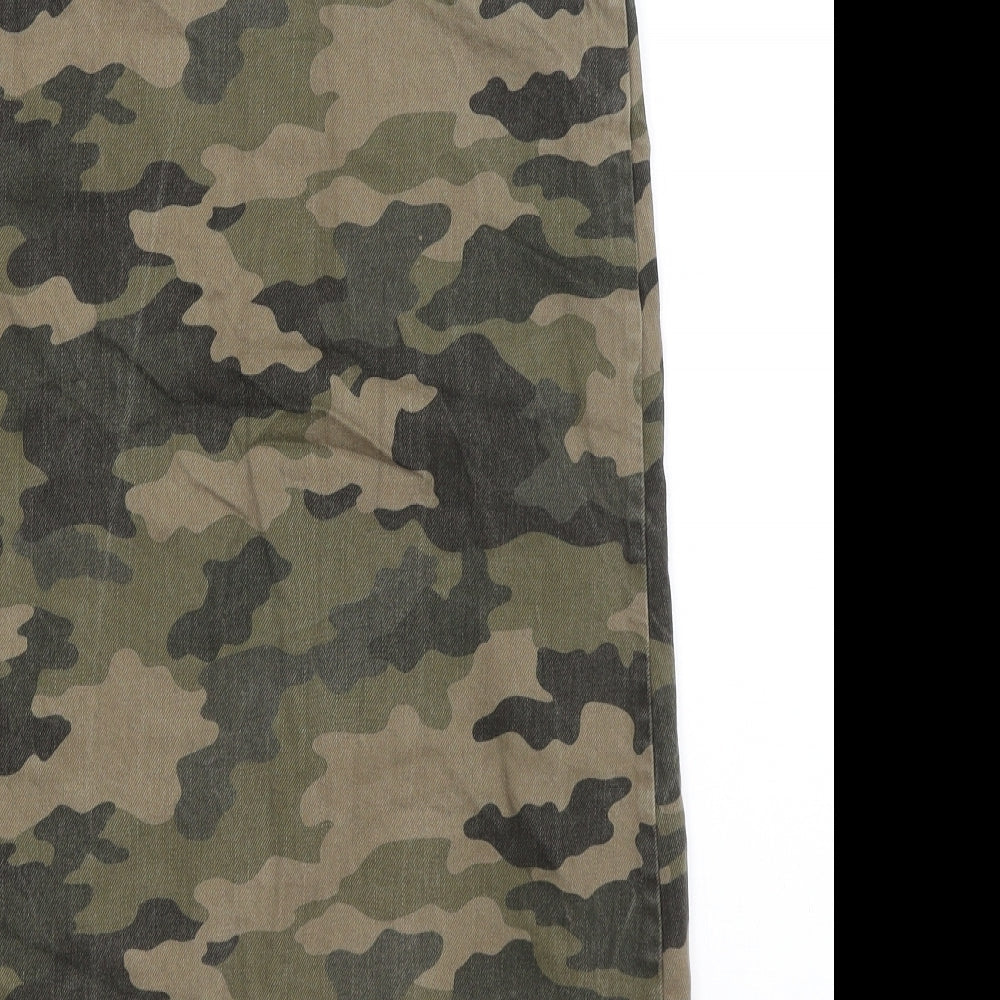 M&S Girls Green Camouflage  A-Line  Size 10-11 Years