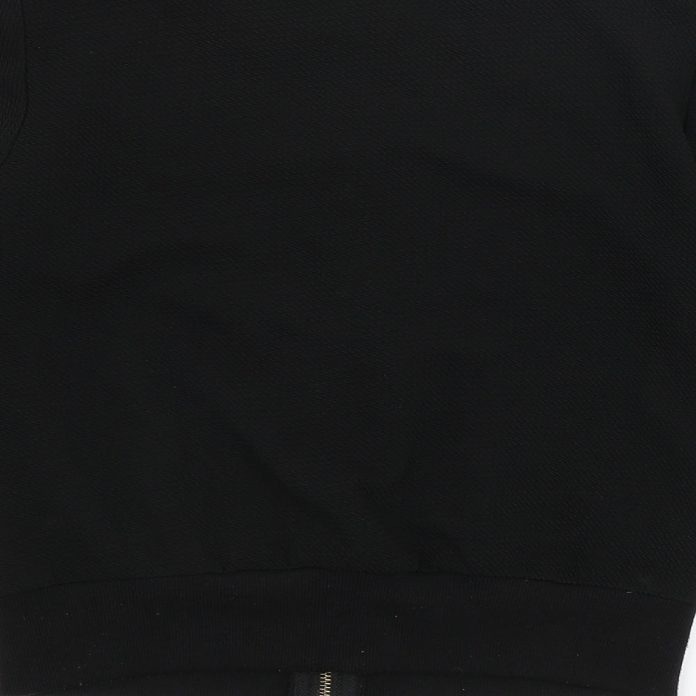 Womens UK Size S CC Fashion Black Full Zip Jumper