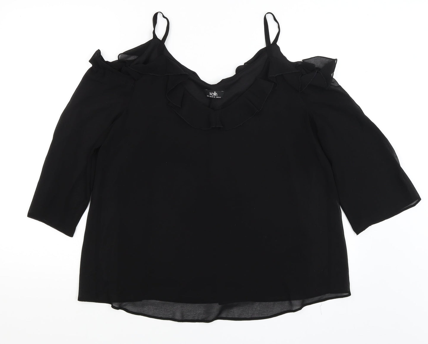 Womens UK Size M Wallis Black Basic Blouse