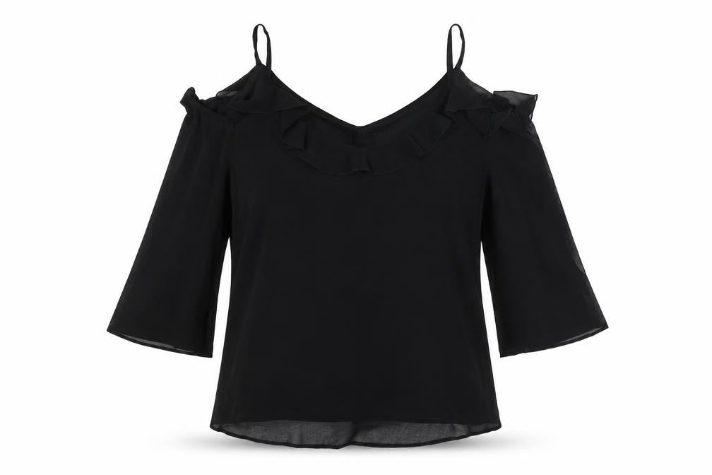 Womens UK Size M Wallis Black Basic Blouse