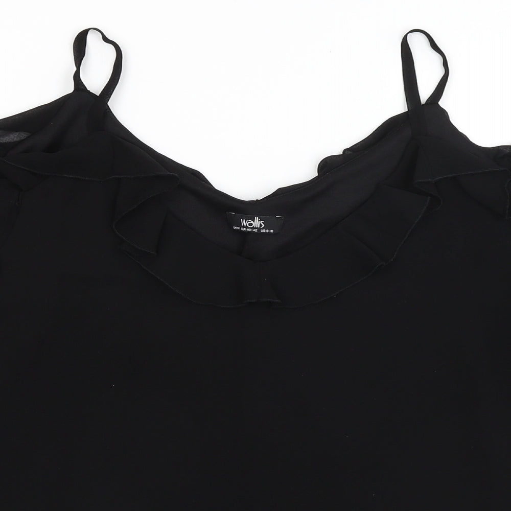 Womens UK Size M Wallis Black Basic Blouse