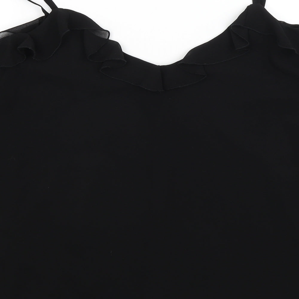 Womens UK Size M Wallis Black Basic Blouse