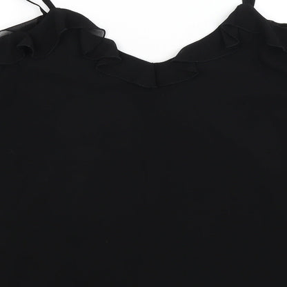 Womens UK Size M Wallis Black Basic Blouse