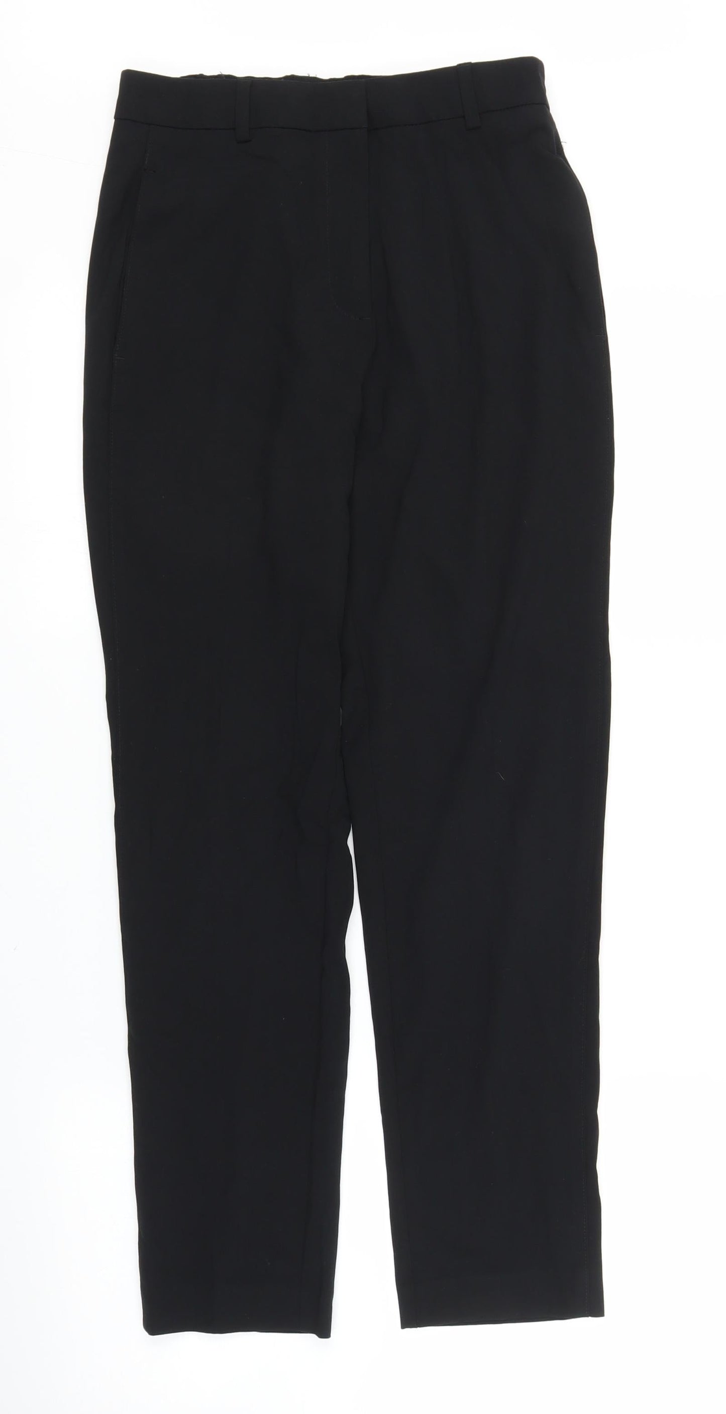 Womens UK Size 8 M&S Regular Fit Capri Black Trousers