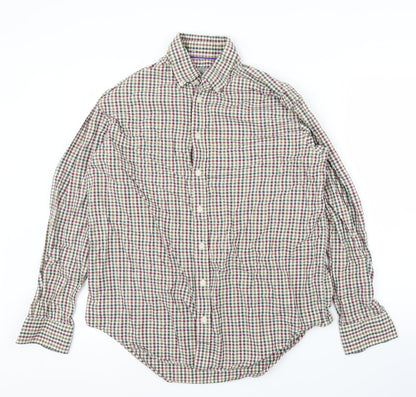 Mens UK Size 16 John Lewis Beige  Button-Up Long Sleeve Casual Shirt