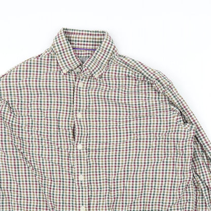 Mens UK Size 16 John Lewis Beige  Button-Up Long Sleeve Casual Shirt