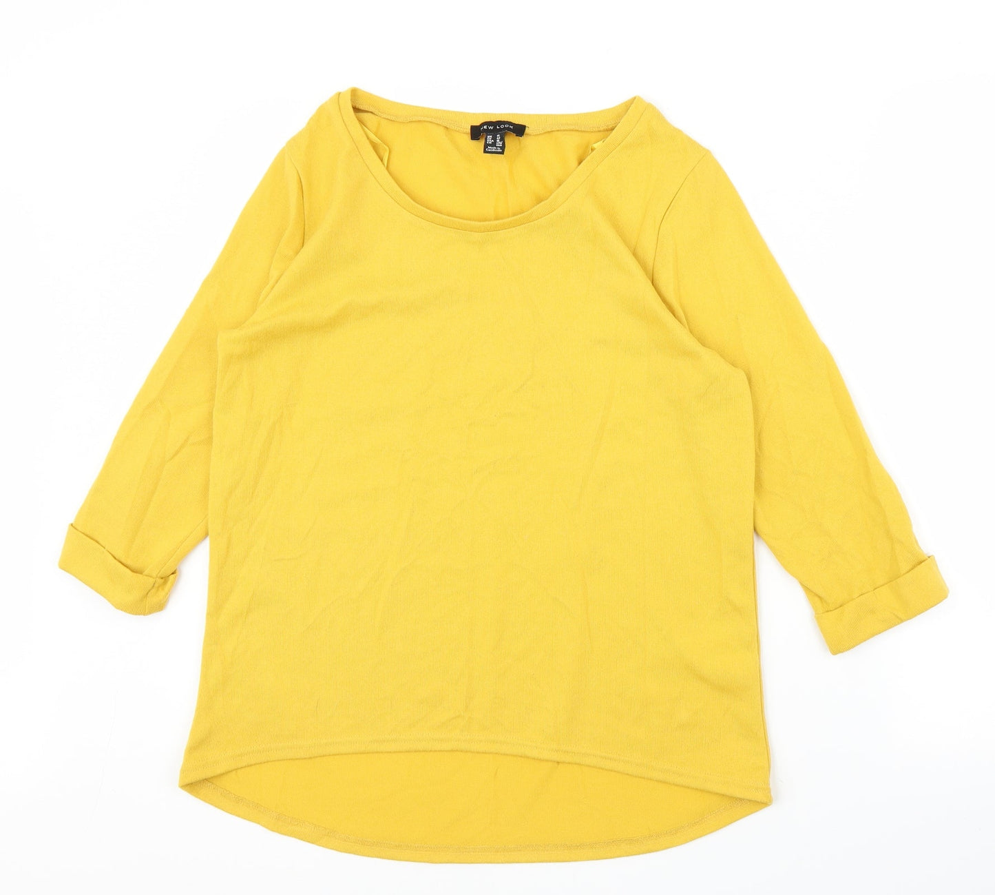 Womens UK Size 14 New Look Yellow Basic Blouse