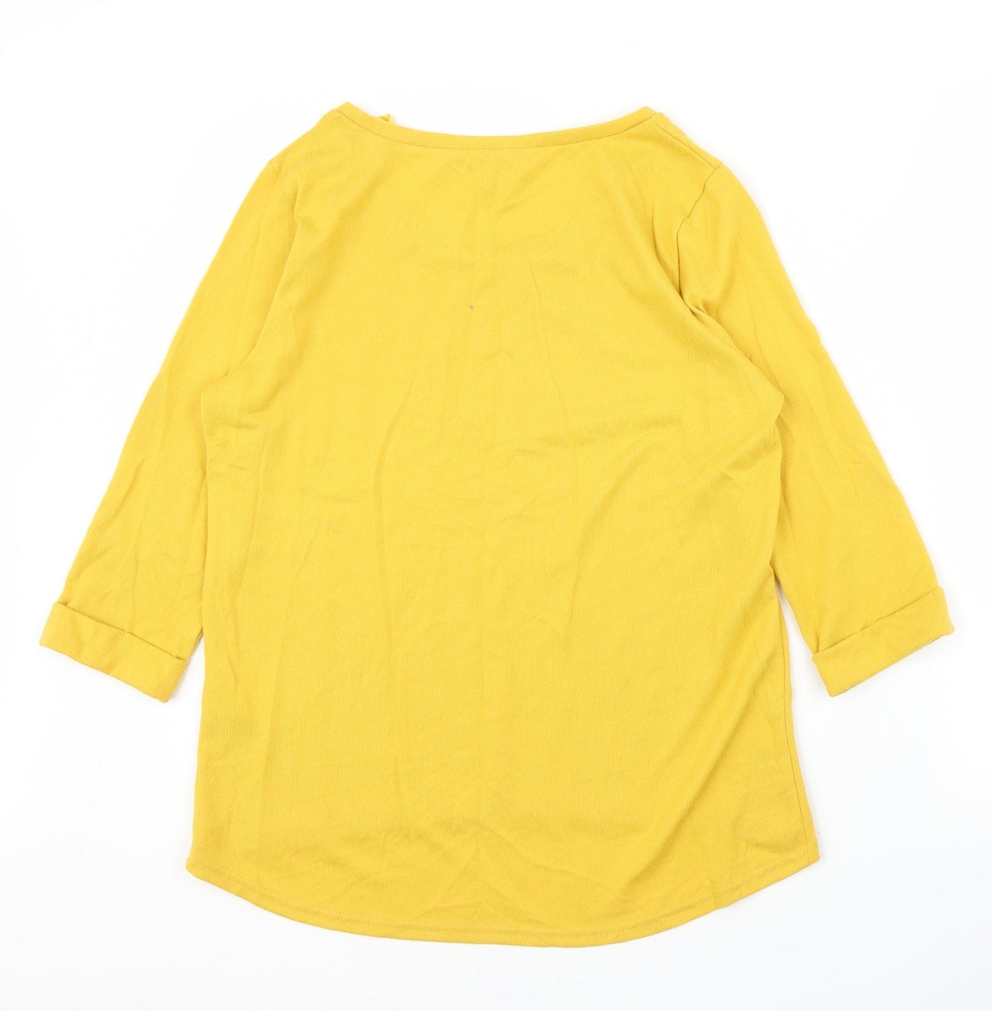 Womens UK Size 14 New Look Yellow Basic Blouse