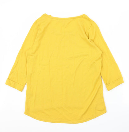 Womens UK Size 14 New Look Yellow Basic Blouse