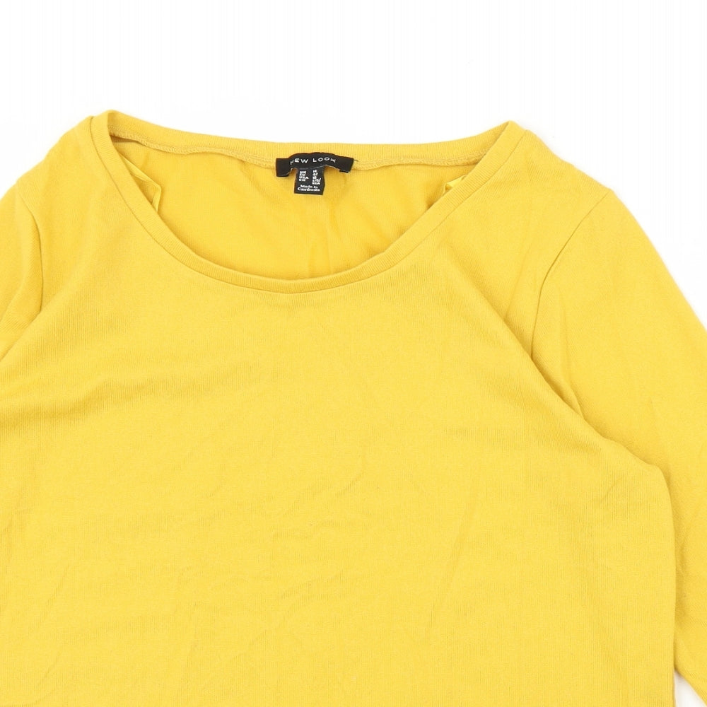 Womens UK Size 14 New Look Yellow Basic Blouse