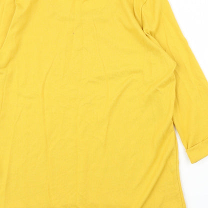 Womens UK Size 14 New Look Yellow Basic Blouse