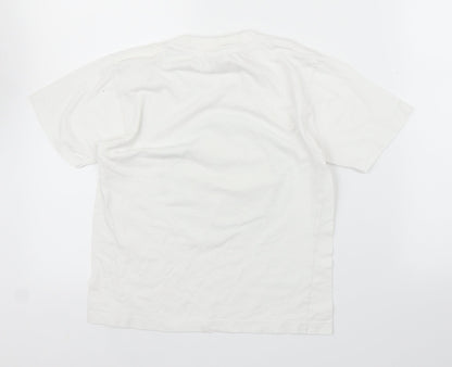 Super Combed Girls White   Basic T-Shirt Size 8 Years