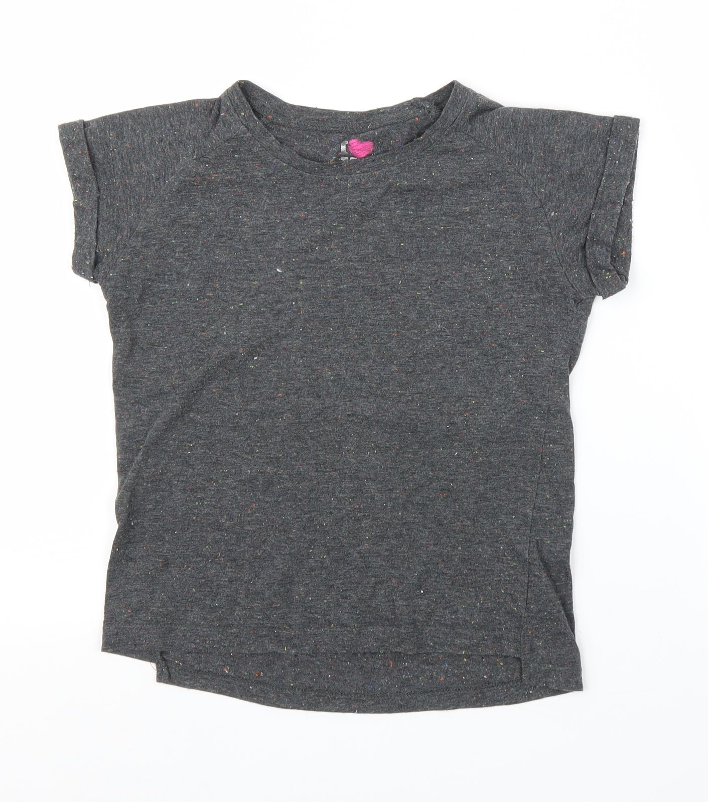Young Dimension Girls Grey   Basic T-Shirt Size 7-8 Years