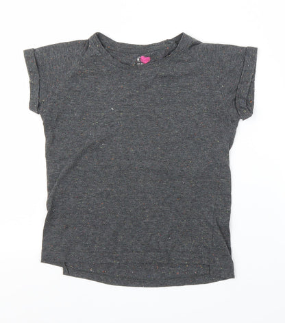 Young Dimension Girls Grey   Basic T-Shirt Size 7-8 Years