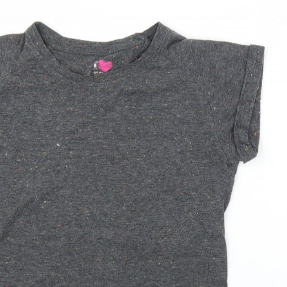Young Dimension Girls Grey   Basic T-Shirt Size 7-8 Years