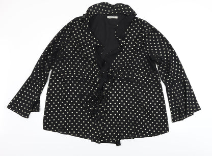 glamarous  Womens Black Polka Dot  Basic Blouse Size 14