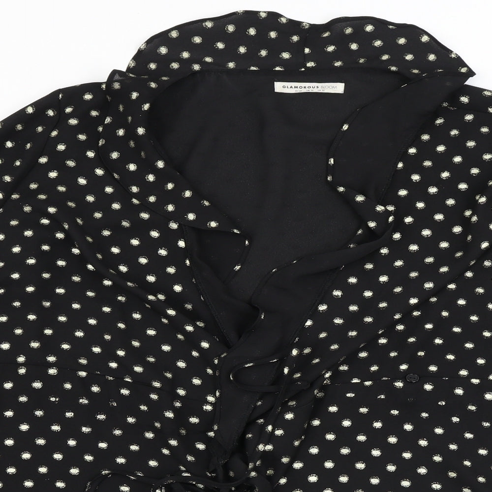 glamarous  Womens Black Polka Dot  Basic Blouse Size 14