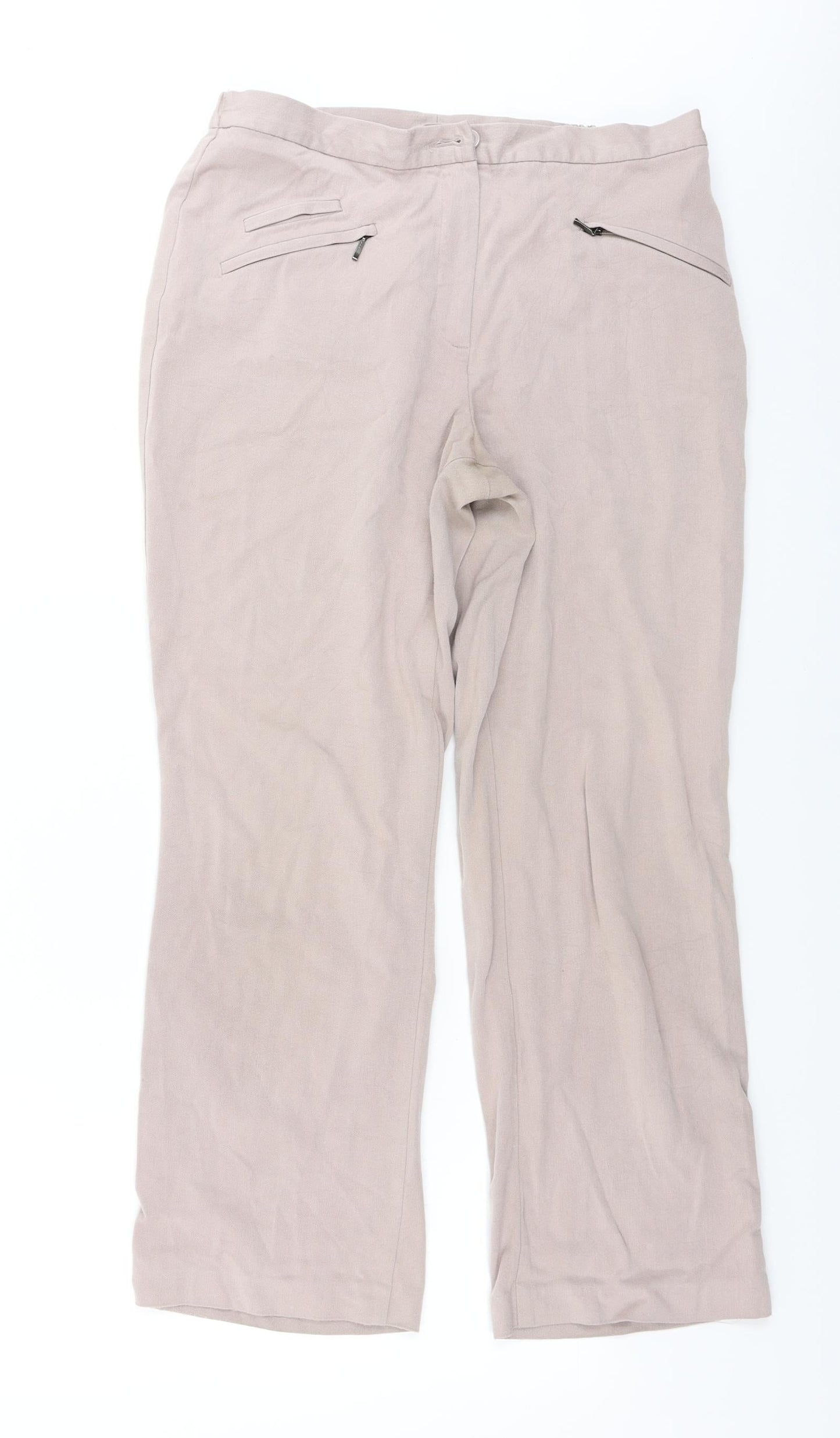 Womens UK Size 12 Marks and Spencer Regular Fit  Pink Trousers