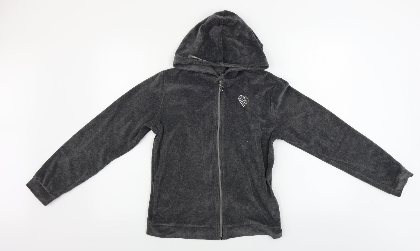 George  Girls Grey   Full Zip Hoodie Size 13-14 Years
