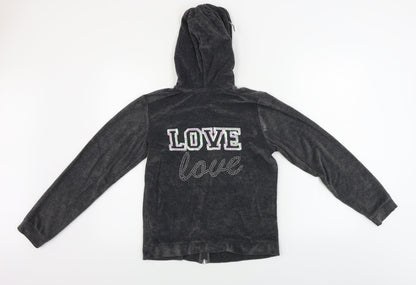 George  Girls Grey   Full Zip Hoodie Size 13-14 Years
