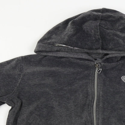 George  Girls Grey   Full Zip Hoodie Size 13-14 Years