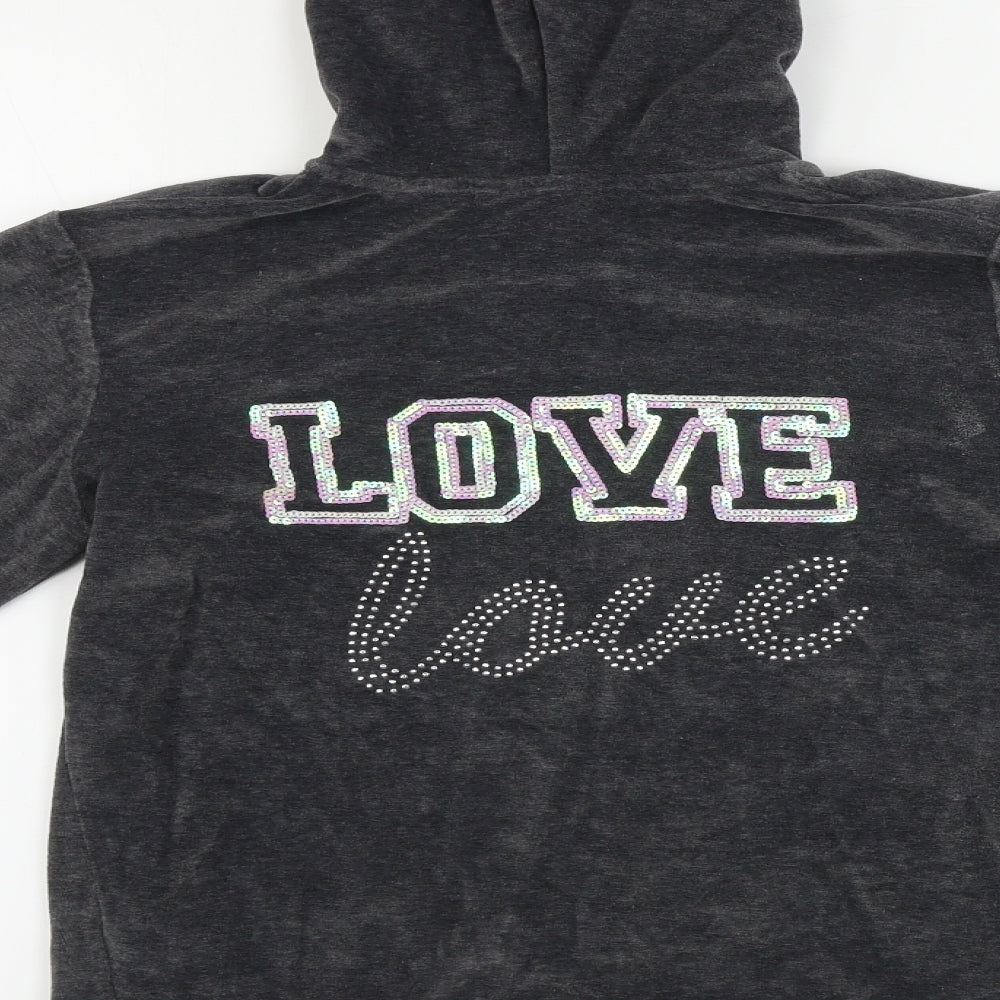 George  Girls Grey   Full Zip Hoodie Size 13-14 Years