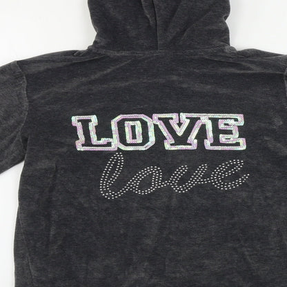 George  Girls Grey   Full Zip Hoodie Size 13-14 Years