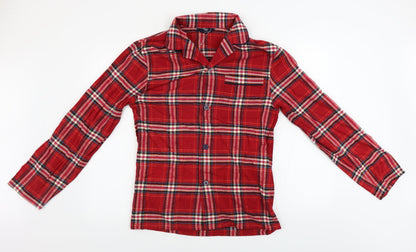 Mens UK Size S Marks and Spencer Red  Button-Up Long Sleeve Casual Shirt