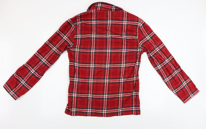 Mens UK Size S Marks and Spencer Red  Button-Up Long Sleeve Casual Shirt