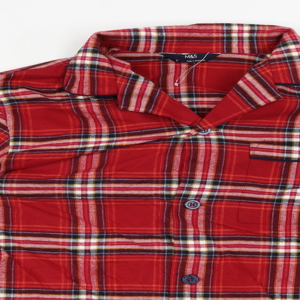 Mens UK Size S Marks and Spencer Red  Button-Up Long Sleeve Casual Shirt