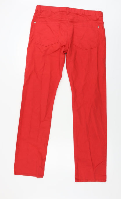 Womens UK Size 34 in H&M Regular Fit  Red Trousers