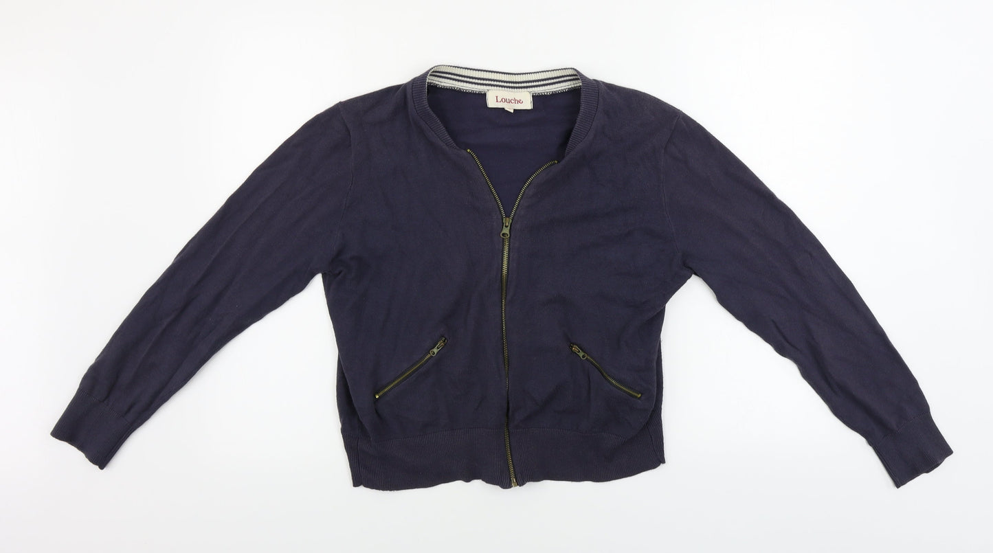 Womens UK Size 14 Louche Blue Cardigan Jumper