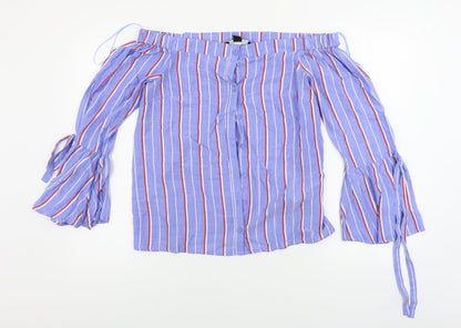 Womens UK Size 10 Atmosphere Blue Basic Blouse