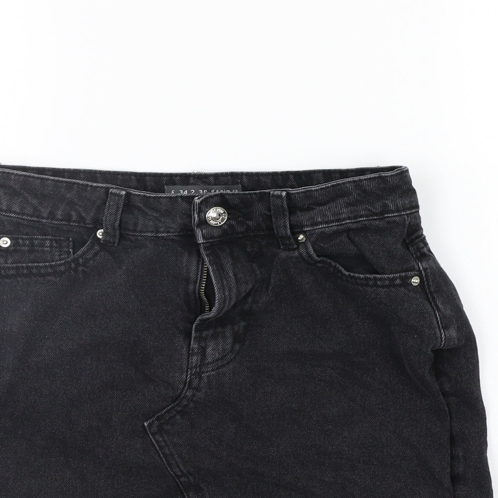 deniem co Womens Black   A-Line Skirt Size 6