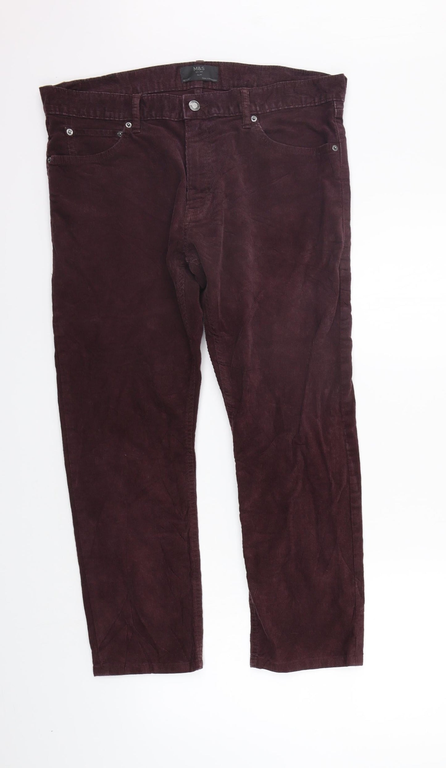 Womens UK Size 36 in Marks and Spencer Regular Fit  Purple Trousers