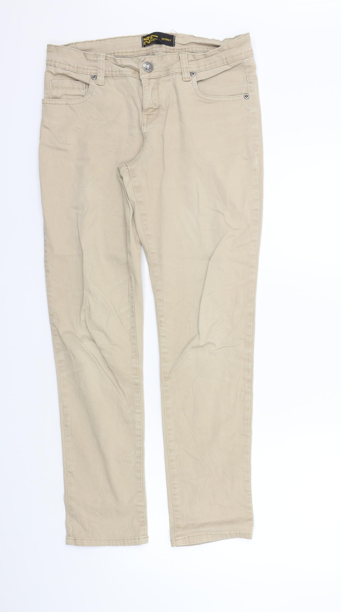 24/7 Womens Beige   Trousers  Size 12 L28 in