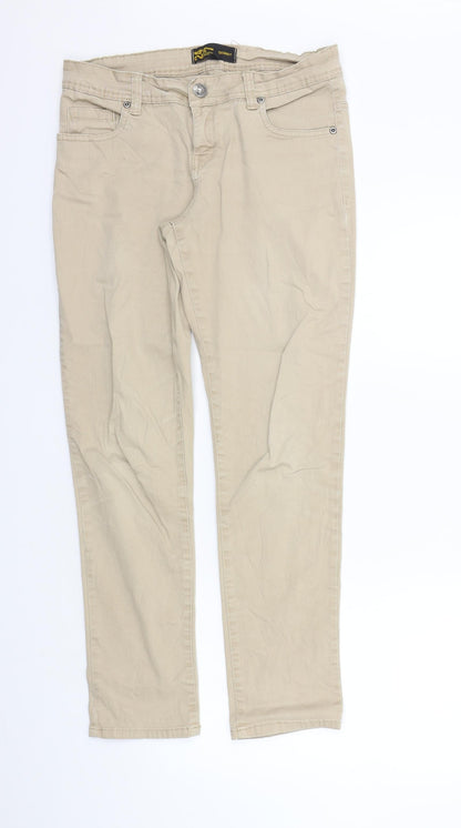 24/7 Womens Beige   Trousers  Size 12 L28 in