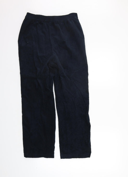 EWM Womens Blue   Trousers  Size 12 L26 in - Elastic Waist Band