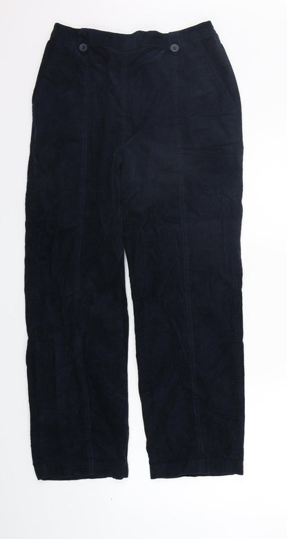 EWM Womens Blue   Trousers  Size 12 L26 in - Elastic Waist Band